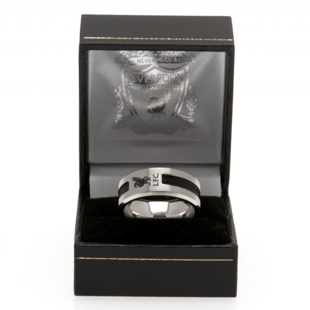 Liverpool FC Black Inlay Ring Large