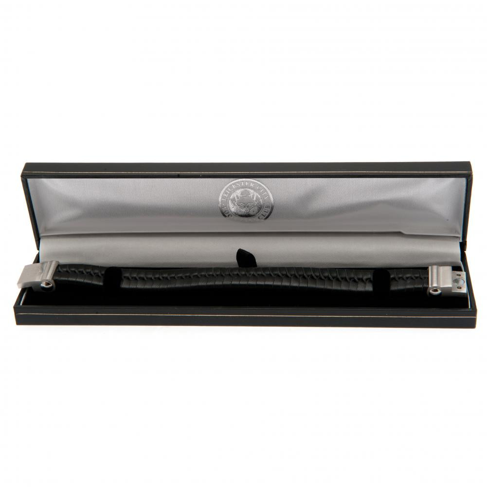 Leicester City FC Single Plait Leather Bracelet