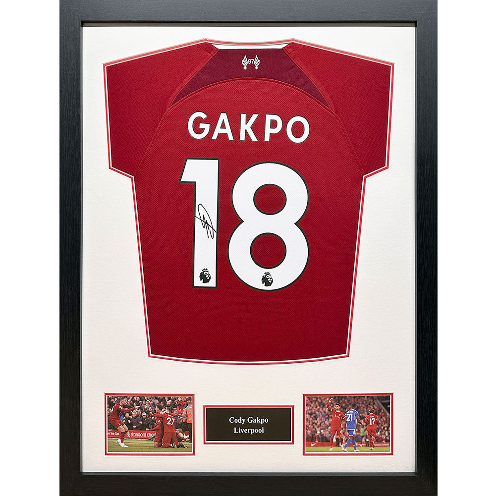 Liverpool FC Gakpo Signed Shirt (Framed)