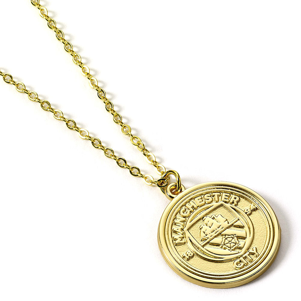 Manchester City FC Gold Finish Crest Necklace