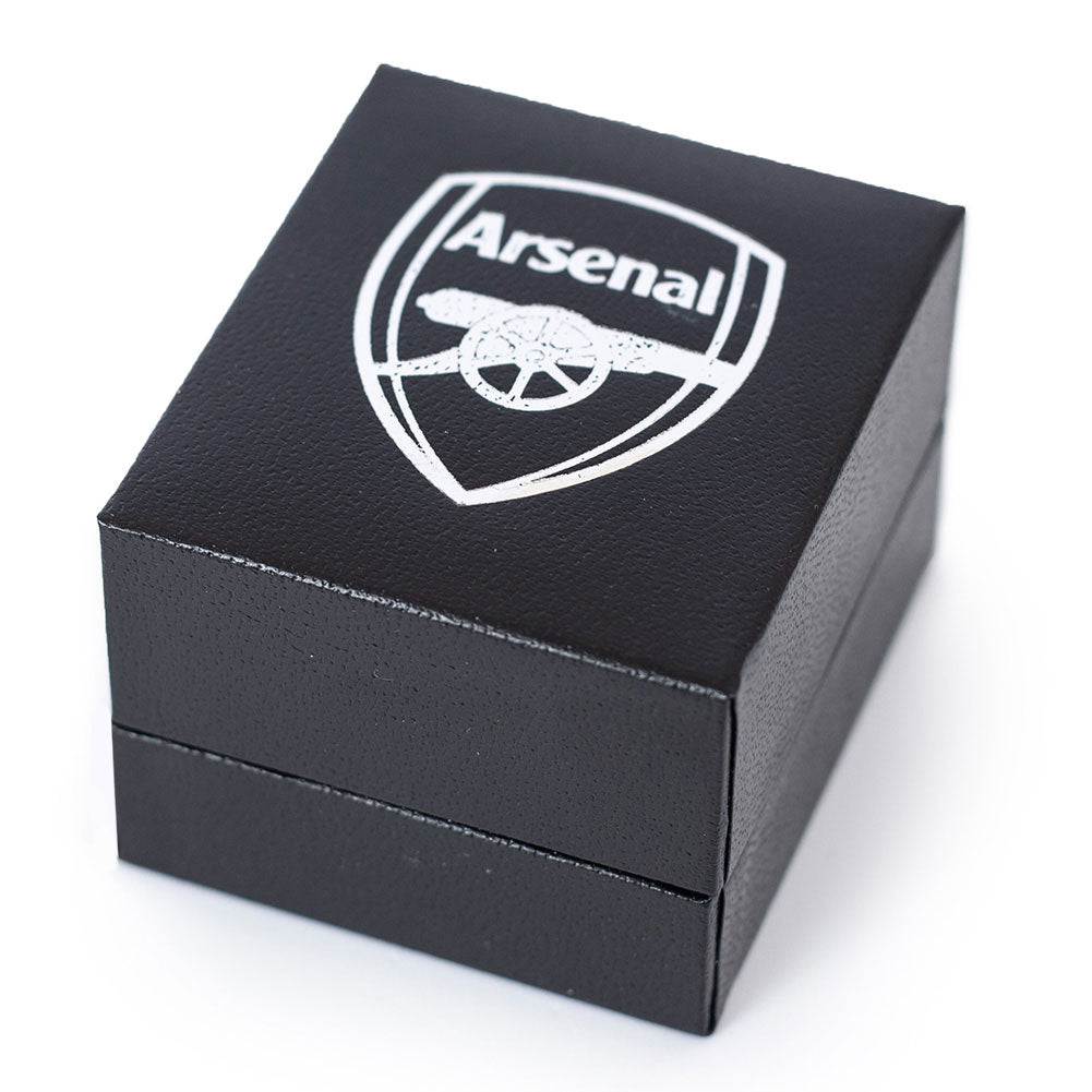 Arsenal FC 18ct Gold Plated on Silver Text Ring - U