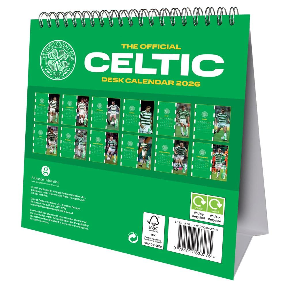Celtic FC Desktop Calendar 2026