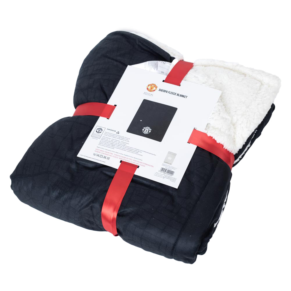 Manchester United FC Identity Sherpa Fleece Blanket