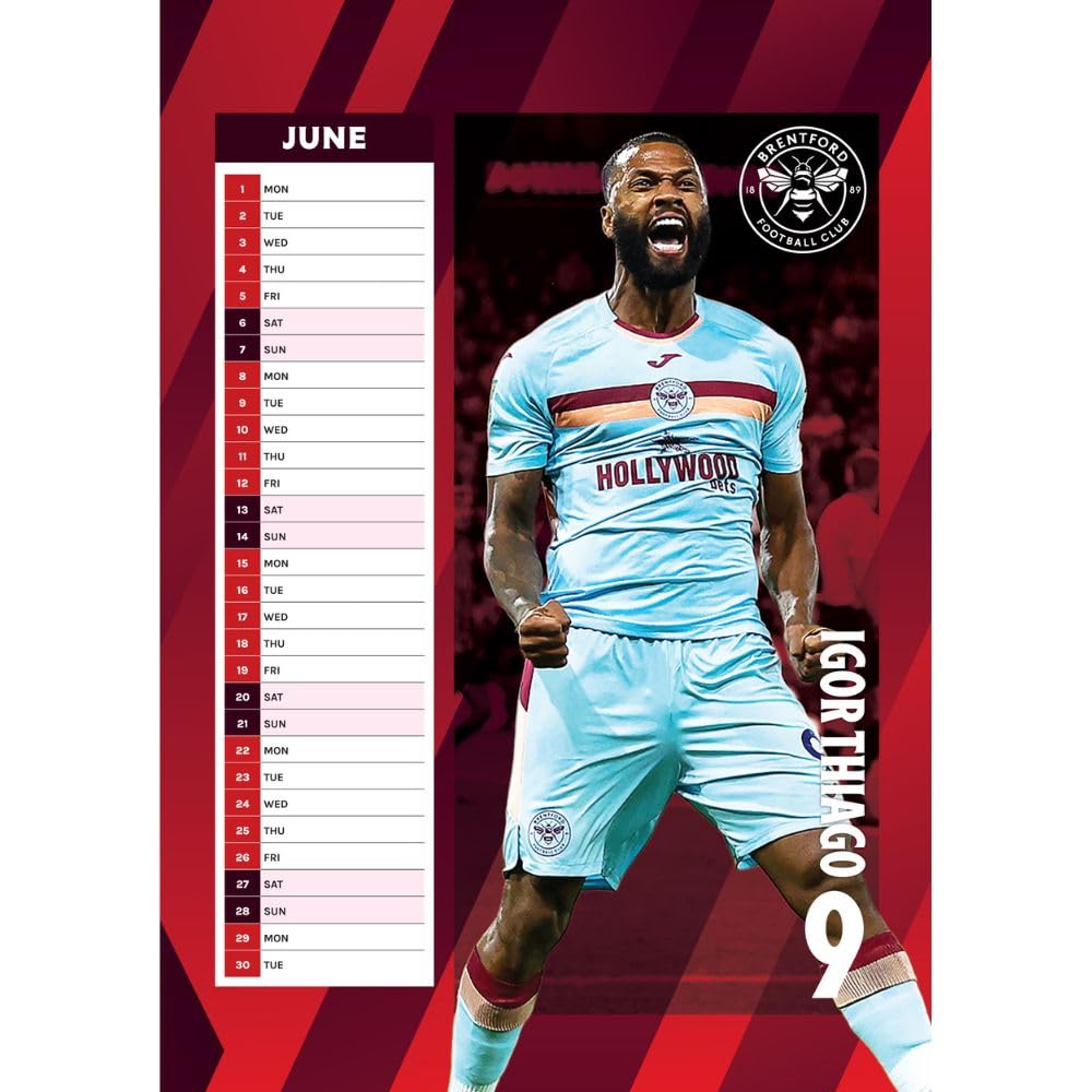 Brentford FC A3 Calendar 2026