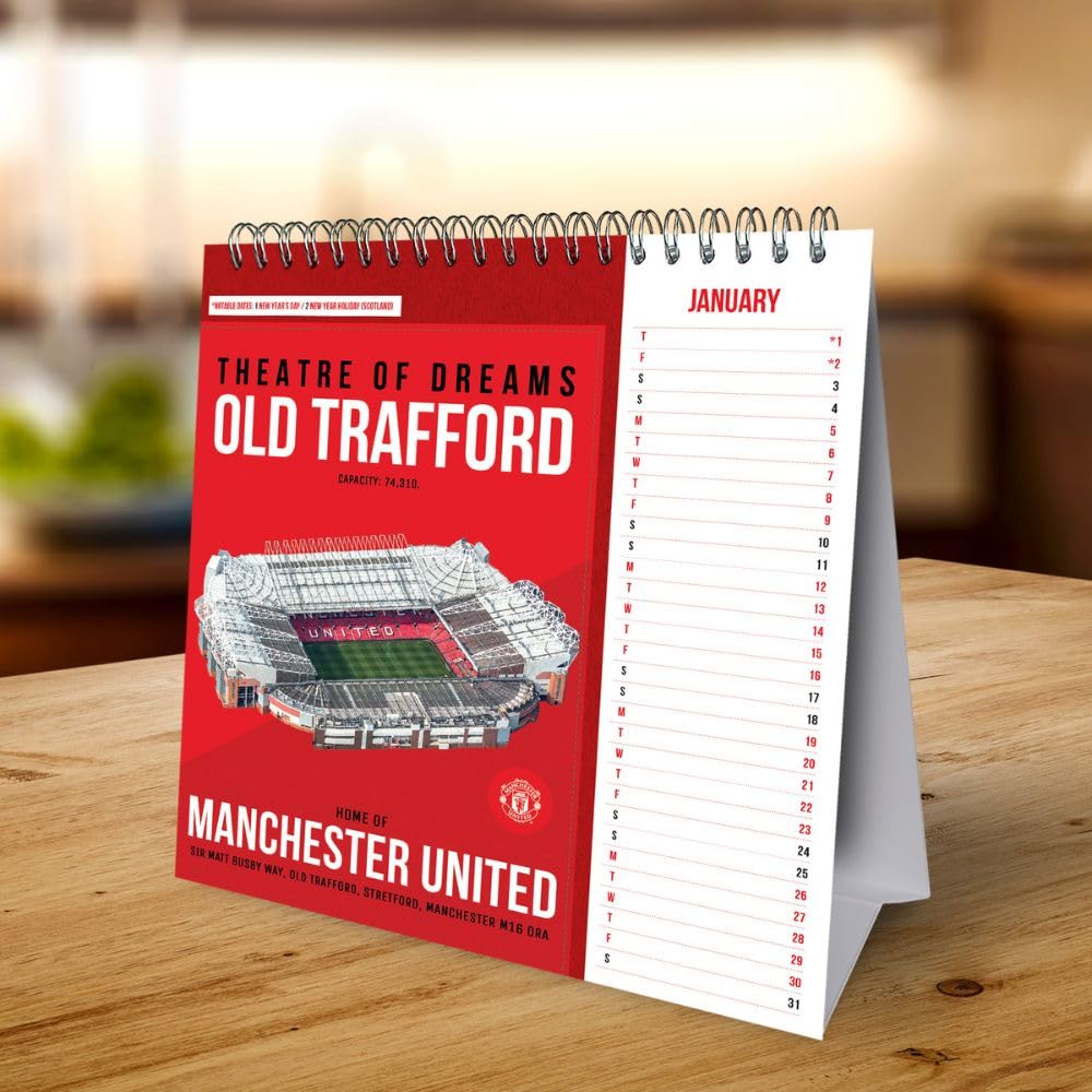 Manchester United FC Desktop Calendar 2026